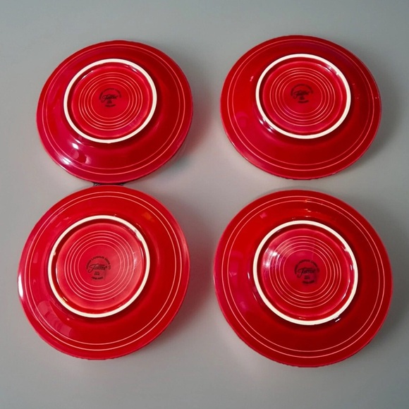 Fiestaware Fiesta Salad Dessert Plate Scarlet Red 71/4” Set of 4 - Picture 3 of 6